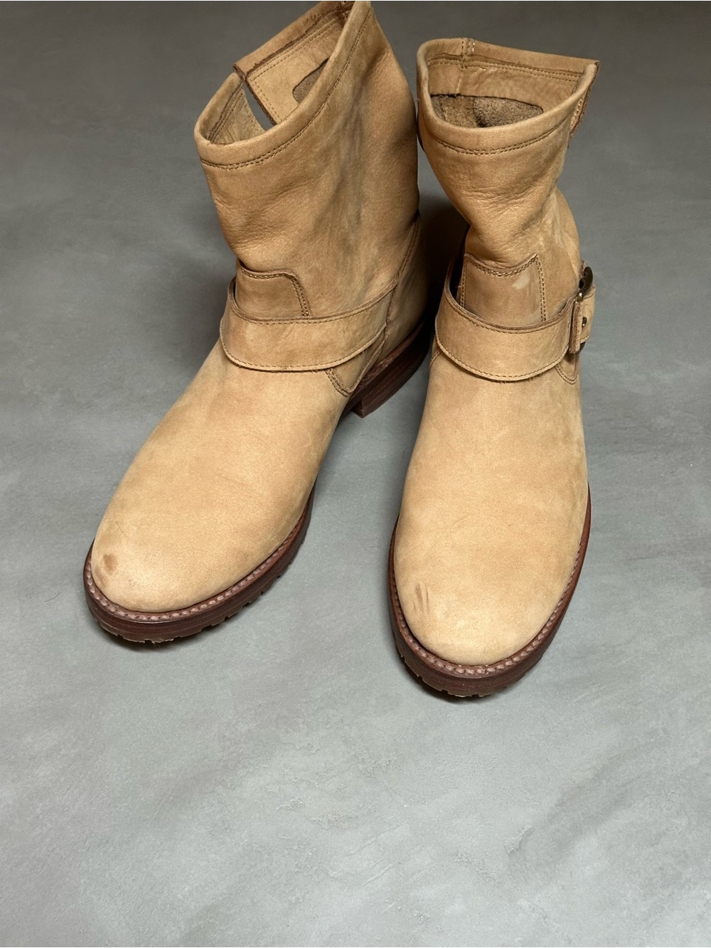 Frye Tan Suede Veronica  Ankle Boots